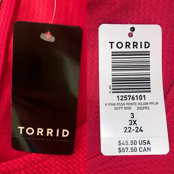 🆕 TORRID ⭐️ Textured Ponte Hi-Low Peplum Blouse - Picture 12 of 13